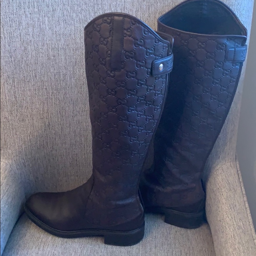 GUCCI Maud Riding Boot - Chocolate Brown